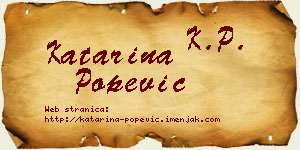 Katarina Popević vizit kartica